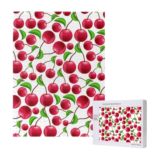 Puzzles Für Erwachsene, 500 Teile, Puzzle Für Erwachsene, Puzzle 500 Teile Für Erwachsene, Anspruchsvolle Puzzlespiele, Rote Kirschen, Bedruckt,15x20,4 Zoll von FUkker