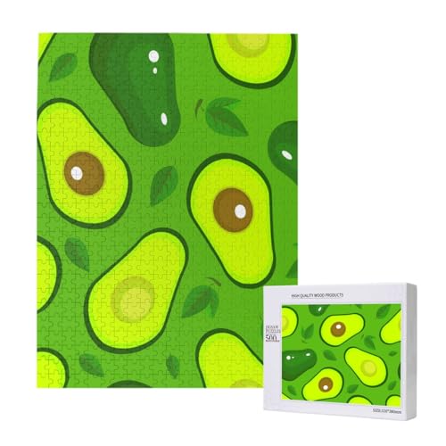 Puzzles Für Erwachsene, 500 Teile, Puzzle Für Erwachsene, Puzzle 500 Teile Für Erwachsene, Herausfordernde Puzzlespiele, Avocado Auf Grünem Essen Und Trinken,15x20,4 Zoll von FUkker