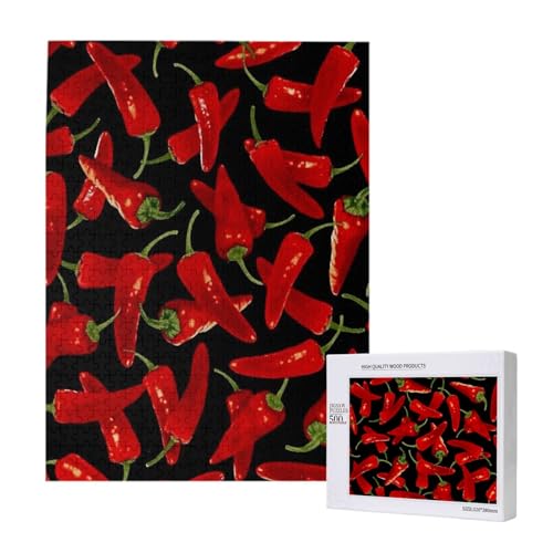 Puzzles Für Erwachsene, 500 Teile, Puzzle Für Erwachsene, Puzzle 500 Teile Für Erwachsene, Herausfordernde Puzzlespiele, Chili Peppers Chili,15x20,4 Zoll von FUkker