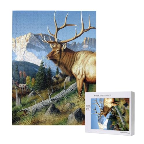 Puzzles Für Erwachsene, 500 Teile, Puzzle Für Erwachsene, Puzzle 500 Teile Für Erwachsene, Herausfordernde Puzzlespiele, Coole Hirsch-Hirsch-Bilder,15x20,4 Zoll von FUkker