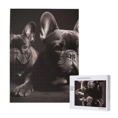 Puzzles Für Erwachsene, 500 Teile, Puzzle Für Erwachsene, Puzzle 500 Teile Für Erwachsene, Herausfordernde Puzzlespiele, Französische Bulldogge,15x20,4 Zoll von FUkker