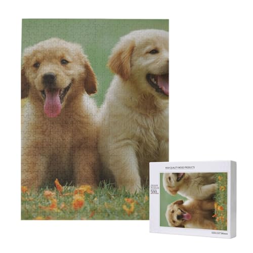 Puzzles Für Erwachsene, 500 Teile, Puzzle Für Erwachsene, Puzzle 500 Teile Für Erwachsene, Herausfordernde Puzzlespiele, Gelbe Labrador-Retriever-Welpen,15x20,4 Zoll von FUkker