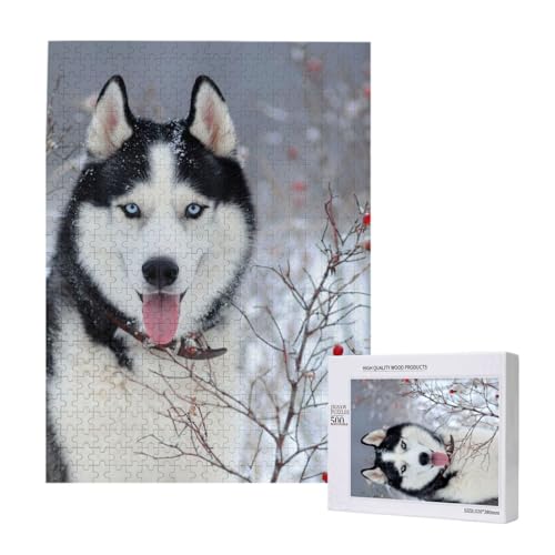 Puzzles Für Erwachsene, 500 Teile, Puzzle Für Erwachsene, Puzzle 500 Teile Für Erwachsene, Herausfordernde Puzzlespiele, Husky Im Winter,15x20,4 Zoll von FUkker