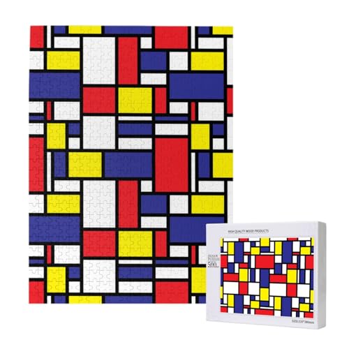 Puzzles Für Erwachsene, 500 Teile, Puzzle Für Erwachsene, Puzzle 500 Teile Für Erwachsene, Herausfordernde Puzzlespiele, Mondrian-Musterdruck,15x20,4 Zoll von FUkker