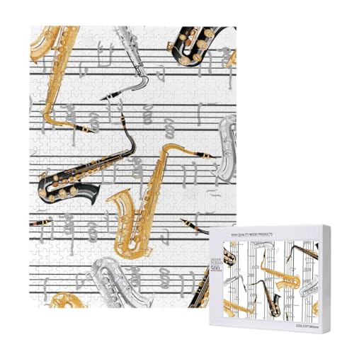 Puzzles Für Erwachsene, 500 Teile, Puzzle Für Erwachsene, Puzzle 500 Teile Für Erwachsene, Herausfordernde Puzzlespiele, Musiknoten, Saxophone,15x20,4 Zoll von FUkker