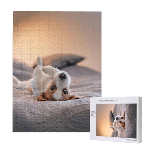 Puzzles Für Erwachsene, 500 Teile, Puzzle Für Erwachsene, Puzzle 500 Teile Für Erwachsene, Herausfordernde Puzzlespiele, Niedlicher Kleiner Hund Jack Russell Terrier,15x20,4 Zoll von FUkker