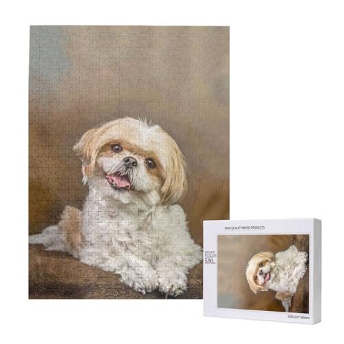 Puzzles Für Erwachsene, 500 Teile, Puzzle Für Erwachsene, Puzzle 500 Teile Für Erwachsene, Herausfordernde Puzzlespiele, Niedlicher Shih Tzu-Hund,15x20,4 Zoll von FUkker