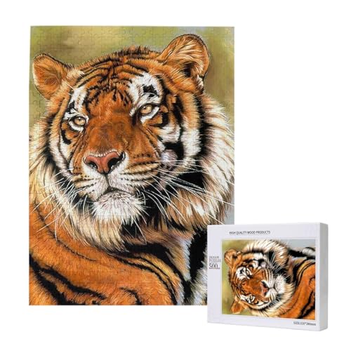 Puzzles Für Erwachsene, 500 Teile, Puzzle Für Erwachsene, Puzzle 500 Teile Für Erwachsene, Herausfordernde Puzzlespiele, Niedlicher Tiger,15x20,4 Zoll von FUkker