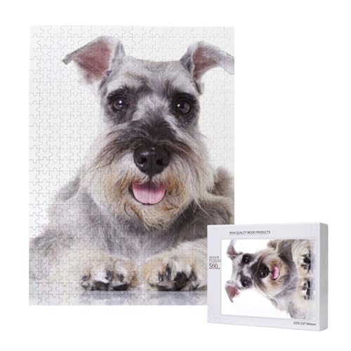 Puzzles Für Erwachsene, 500 Teile, Puzzle Für Erwachsene, Puzzle 500 Teile Für Erwachsene, Herausfordernde Puzzlespiele, Schnauzer-Hund Niedlich,15x20,4 Zoll von FUkker