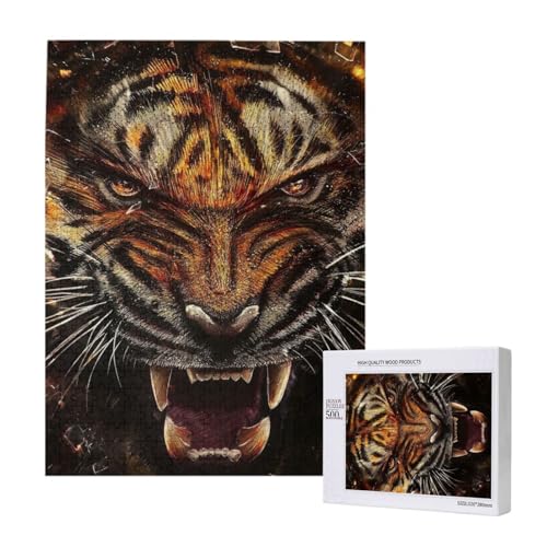 Puzzles Für Erwachsene, 500 Teile, Puzzle Für Erwachsene, Puzzle 500 Teile Für Erwachsene, Herausfordernde Puzzlespiele, Tiger-Motiv,15x20,4 Zoll von FUkker