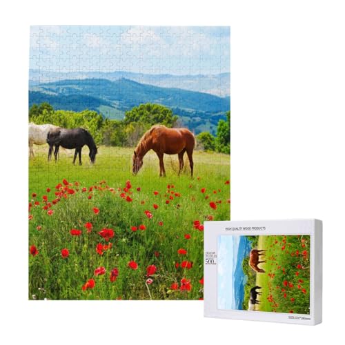 Puzzles Für Erwachsene, 500 Teile, Puzzle Für Erwachsene, Puzzle 500 Teile Für Erwachsene, Herausfordernde Puzzlespiele, Verschiedene Arten Von Pferden,15x20,4 Zoll von FUkker