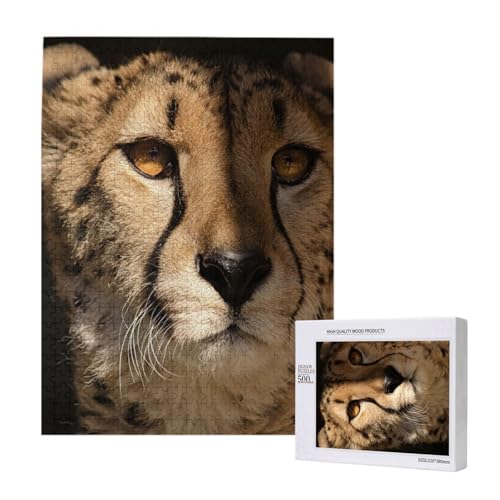 Puzzles Für Erwachsene, 500 Teile, Puzzle Für Erwachsene, Puzzle 500 Teile Für Erwachsene, Herausfordernde Puzzlespiele, Weißer Gepard, Bedruckt,15x20,4 Zoll von FUkker