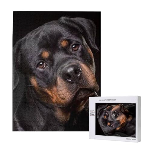 Puzzles Für Erwachsene, 500 Teile, Puzzles Für Erwachsene, Puzzle 500 Teile Für Erwachsene, Herausfordernde Puzzlespiele, Rottweiler – Liebevoll, Selbstbewusst Und Treu,15x20,4 Zoll von FUkker