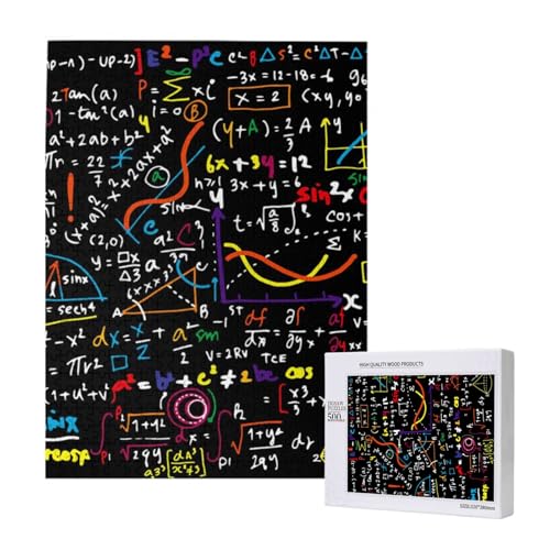 Puzzles Für Erwachsene, 500-Teilige Puzzles Für Erwachsene, Puzzle 500 Teile Für Erwachsene, Herausfordernde Puzzlespiele, Bunter Mathe-Formel-Druck,15x20,4 Zoll von FUkker