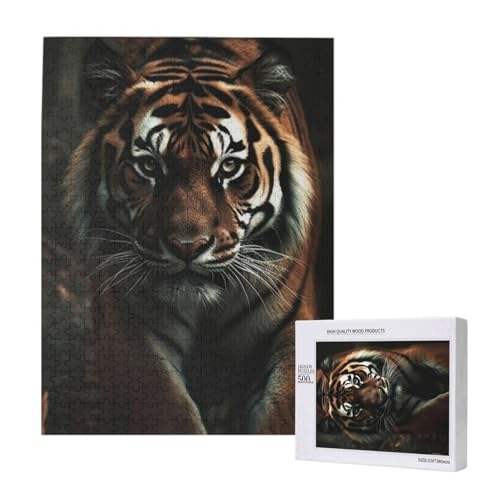 Puzzles Für Erwachsene, 500-Teiliges Puzzle Für Erwachsene, Puzzle 500 Teile Für Erwachsene, Anspruchsvolle Puzzlespiele, Wilde Tiere, Tiger-Druck,15x20,4 Zoll von FUkker