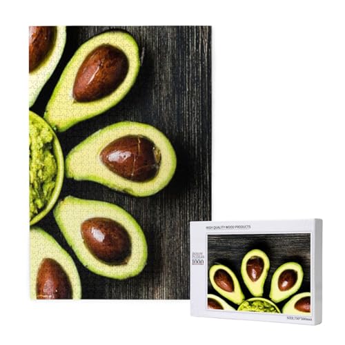 Puzzles Für Erwachsene 1000 Teile Puzzles Für Erwachsene, Puzzle 1000 Teile Für Erwachsene Anspruchsvolle Puzzlespiele Avocado Flower Made Palta Guacamole Essen Und Trinken,19,7 x 29,5 Zoll von FUkker