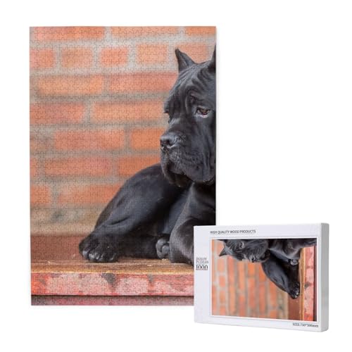 Puzzles Für Erwachsene 1000 Teile Puzzles Für Erwachsene, Puzzle 1000 Teile Für Erwachsene Anspruchsvolle Puzzlespiele Cane Corso Big Black Dogs Pets,19,7 x 29,5 Zoll von FUkker