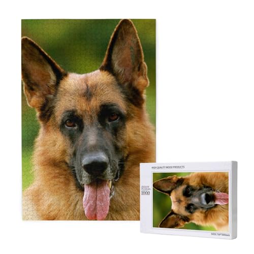 Puzzles Für Erwachsene 1000 Teile Puzzles Für Erwachsene, Puzzle 1000 Teile Für Erwachsene Anspruchsvolle Puzzlespiele Glücklicher Deutscher Schäferhund Gedruckt,19,7 x 29,5 Zoll von FUkker