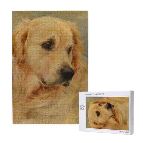 Puzzles Für Erwachsene 1000 Teile Puzzles Für Erwachsene, Puzzle 1000 Teile Für Erwachsene Anspruchsvolle Puzzlespiele Golden Retriever Gedruckt,19,7 x 29,5 Zoll von FUkker