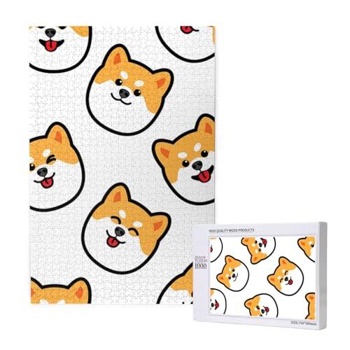 Puzzles Für Erwachsene 1000 Teile Puzzles Für Erwachsene, Puzzle 1000 Teile Für Erwachsene Anspruchsvolle Puzzlespiele Shiba Inu Face,19,7 x 29,5 Zoll von FUkker