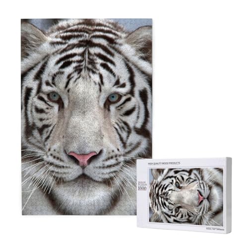 Puzzles Für Erwachsene 1000 Teile Puzzles Für Erwachsene, Puzzle 1000 Teile Für Erwachsene Anspruchsvolle Puzzlespiele Weißer Tiger,19,7 x 29,5 Zoll von FUkker