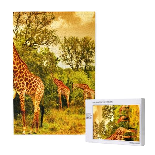 Puzzles Für Erwachsene 1000 Teile Puzzles Für Erwachsene, Puzzle 1000 Teile Für Erwachsene Anspruchsvolle Puzzlespiele Wilde Giraffe,19,7 x 29,5 Zoll von FUkker