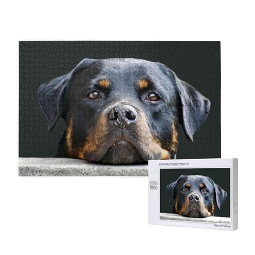 Rottweiler Haustiere Hunde Rottweiler, 1000 Stück Holzspielzeug Puzzlespiele Erwachsenenpuzzle Familienspiele Wanddekorationen,wie Gezeigt,Einheitsgröße von FUkker