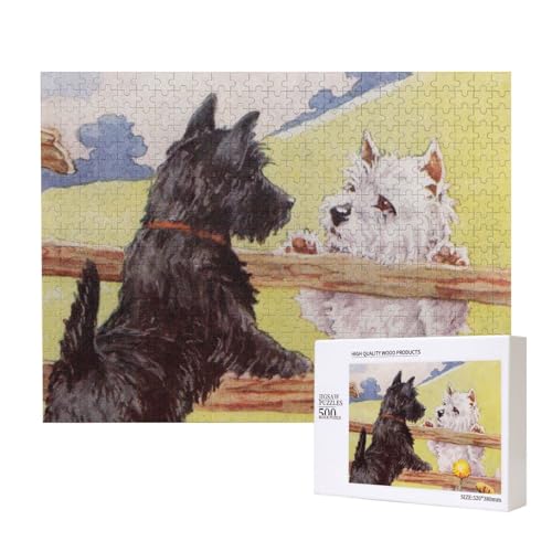 Scottish Terrier Hund West Highland Terrier, 500 Stück Holzspielzeug Puzzlespiele Erwachsenenpuzzle Familienspiele Wanddekorationen,wie Gezeigt,Einheitsgröße von FUkker