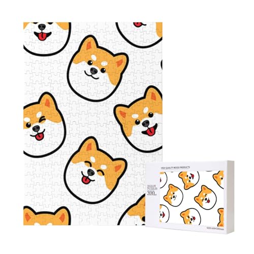 Shiba Inu Gesicht, Puzzle Für Erwachsene, 300 Teile Puzzle Für Erwachsene, Puzzle 300 Teile Für Erwachsene Anspruchsvolle Puzzlespiele,11x15,7 Zoll von FUkker