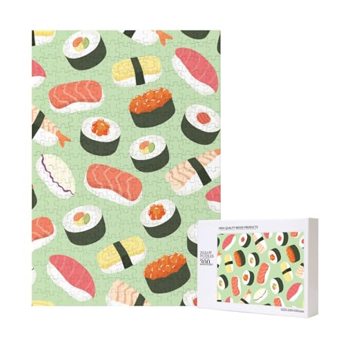 Sushi Auf Grün Bedruckt, Puzzle Für Erwachsene, 300 Teile Puzzle Für Erwachsene, Puzzle 300 Teile Für Erwachsene Anspruchsvolle Puzzlespiele,11x15,7 Zoll von FUkker