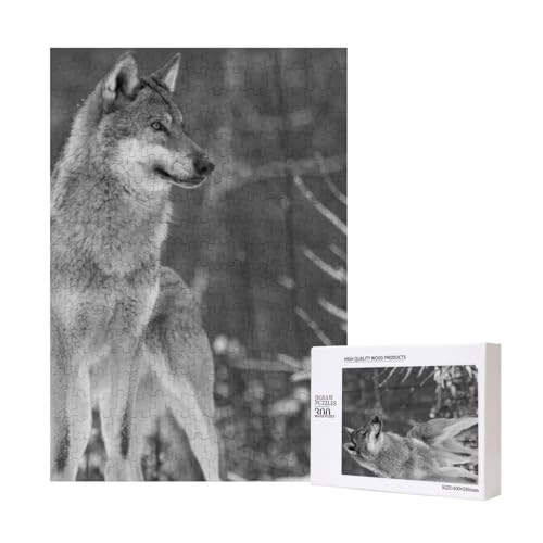 Wilder Wolf, Bedruckt, Puzzle Für Erwachsene, 300 Teile, Puzzle Für Erwachsene, Puzzle 300 Teile, Für Erwachsene, Herausfordernde Puzzlespiele,11x15,7 Zoll von FUkker