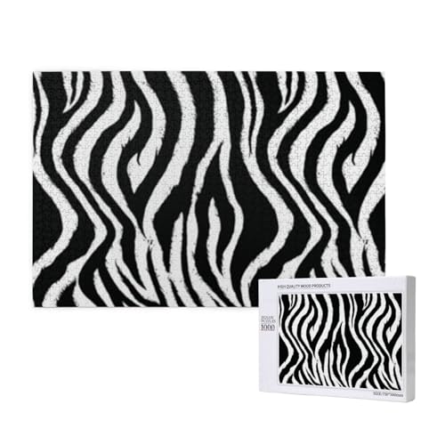 Zebra-Druck, 1000 Stück Holzspielzeug, Puzzle-Spiele, Erwachsenen-Puzzle, Familienspiele, Wanddekorationen,wie Gezeigt,Einheitsgröße von FUkker