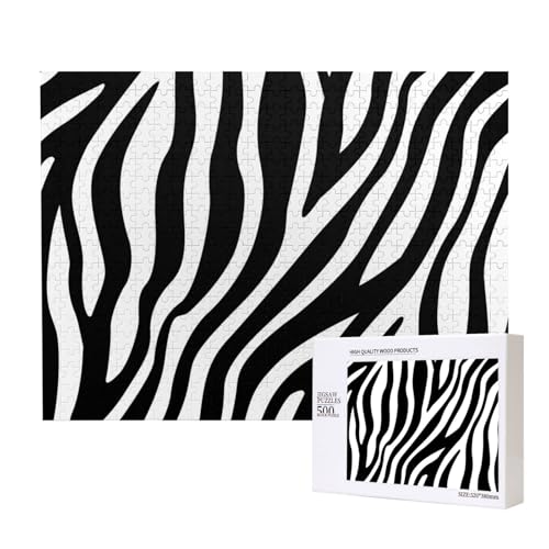 Zebra-Druck, 500 Stück, Holzspielzeug, Puzzle-Spiele, Erwachsenen-Puzzle, Familienspiele, Wanddekorationen,wie Gezeigt,Einheitsgröße von FUkker