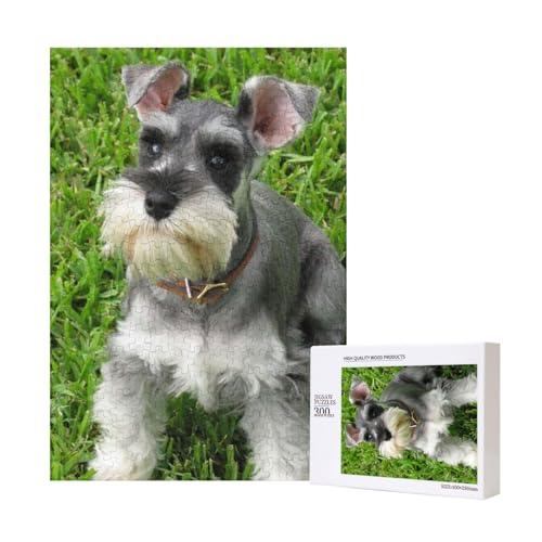 Zwergschnauzer, Puzzle Für Erwachsene, 300 Teile Puzzle Für Erwachsene, Puzzle 300 Teile Für Erwachsene Anspruchsvolle Puzzlespiele,11x15,7 Zoll von FUkker