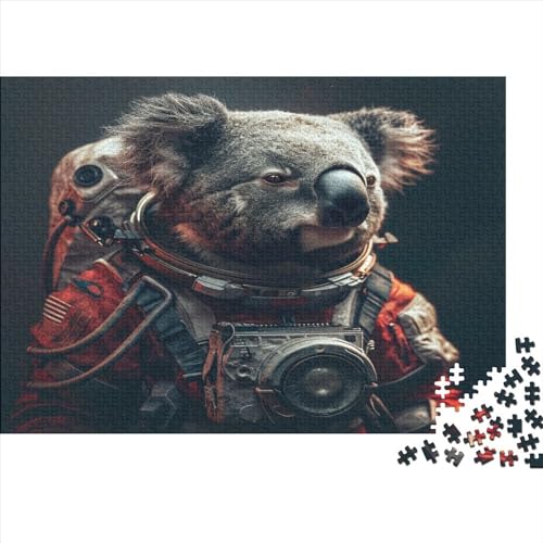 1000 Teile Puzzle Astronaut Waschbär Puzzle für Erwachsene Holzbrettpuzzle Anspruchsvolles Spiel 1000 Teile (75x50cm) von FUmoney