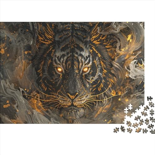 1000 Teile Puzzle für Erwachsene, Art_Paintings_Tiger, Holzpuzzle, pädagogische, intellektuelle Puzzles, lustiges Familienspiel, 1000 Teile (75 x 50 cm) von FUmoney