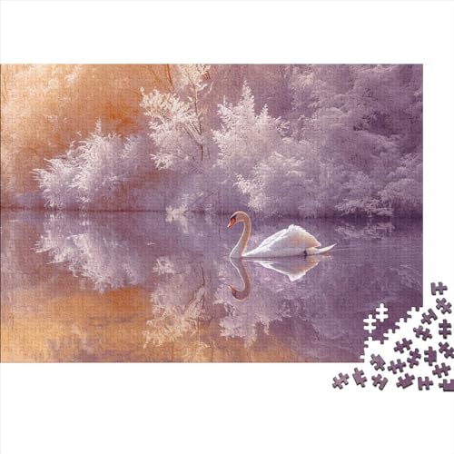 1000 Teile Puzzle für Erwachsene, Kunsttier, Schwan, Holzpuzzle, pädagogische, intellektuelle Puzzles, lustiges Familienspiel, 1000 Teile (75 x 50 cm) von FUmoney