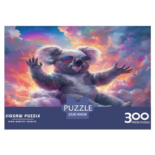 300-teiliges Puzzle für Erwachsene, Koala-Tierpuzzle, kreatives rechteckiges Holzpuzzle, Geschenk für Freunde und Familie, 300 Teile (40 x 28 cm) von FUmoney