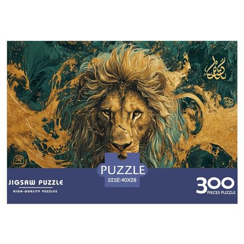 Art Lion Puzzles für Erwachsene, 300-teiliges Puzzle für Erwachsene, Holzpuzzle, lustiges Dekomprimierungsspiel, 300 Teile (40 x 28 cm) von FUmoney