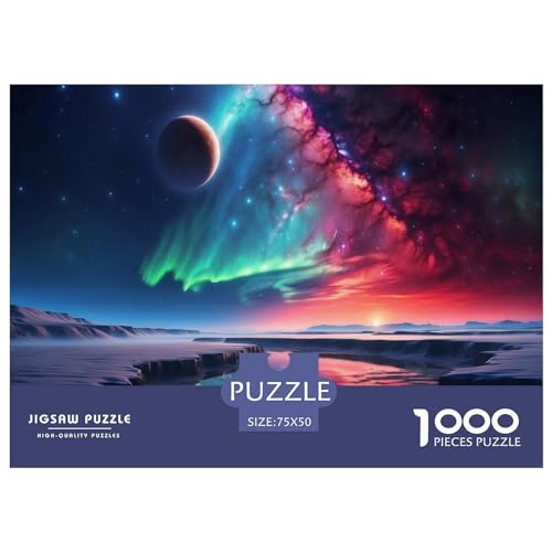 Aurora Scenery Holzpuzzle für Erwachsene, 1000 Teile, rechteckiges Puzzle, Geschenke für Erwachsene und Kinder, Heimdekoration und Familienspiel, 1000 Teile (75 x 50 cm) von FUmoney