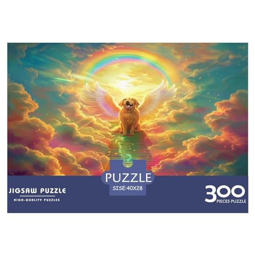 Golden Retriever Wing Puzzles für Erwachsene, 300-teiliges Puzzle für Erwachsene, Holzpuzzle, lustiges Dekomprimierungsspiel, 300 Teile (40 x 28 cm) von FUmoney