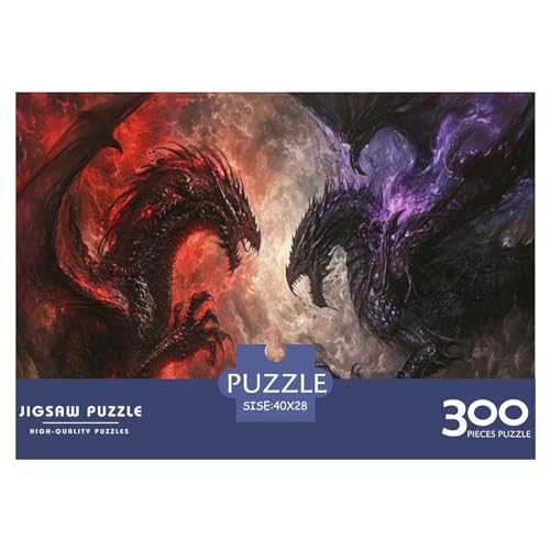 Puzzles 300 Teile für Erwachsene, chinesischer Drache, Puzzle für Erwachsene, Holzbrettpuzzle, Familiendekoration, 300 Teile (40 x 28 cm) von FUmoney