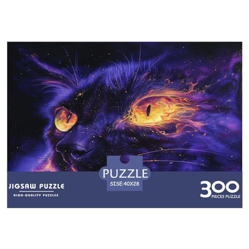 Puzzles für Erwachsene, 300 Teile, Klassische Kunst, Katze, Holzpuzzle, entspannendes Puzzlespiel, Denksportaufgaben, 300 Teile (40 x 28 cm) von FUmoney