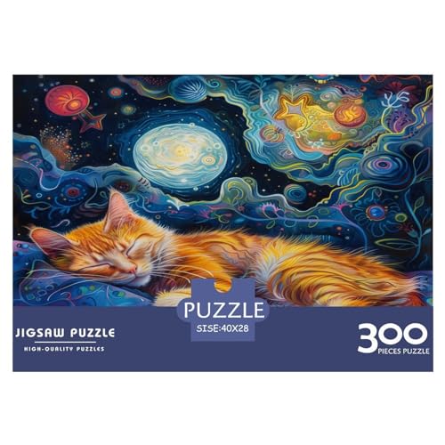 Puzzles für Erwachsene, 300 Teile, Klassische Kunst, Katze, Holzpuzzle, entspannendes Puzzlespiel, Denksportaufgaben, 300 Teile (40 x 28 cm) von FUmoney