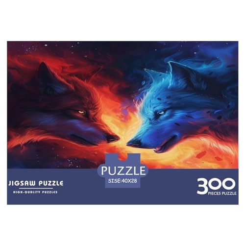 Puzzles für Erwachsene, 300 Teile, Klassische Kunst, Wolf, Holzpuzzle, entspannendes Puzzlespiel, Denksportaufgaben, 300 Teile (40 x 28 cm) von FUmoney