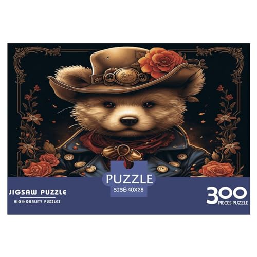 Puzzles für Erwachsene, 300 Teile, Kunsttier-Bärenpuzzles für Erwachsene, Holzbrettpuzzles, lustiges Geschenk, 300 Teile (40 x 28 cm) von FUmoney