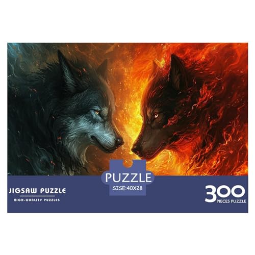 Puzzles für Erwachsene, 300 Teile, Kunstwolf-Puzzles für Erwachsene, Holzbrettpuzzles, lustiges Geschenk, 300 Teile (40 x 28 cm) von FUmoney