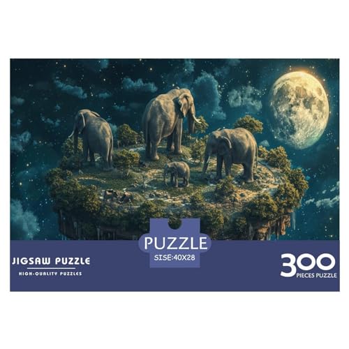 Puzzles für Erwachsene, 300 Teile, klassisches Elefanten-Holzpuzzle, entspannendes Puzzlespiel, Denksportaufgaben, 300 Teile (40 x 28 cm) von FUmoney