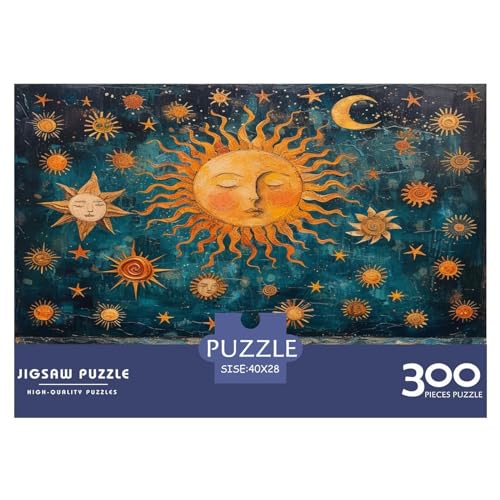 Puzzles für Erwachsene, 300 Teile, klassisches Stars_Sun-Holzpuzzle, entspannendes Puzzlespiel, Denksportaufgaben, 300 Teile (40 x 28 cm) von FUmoney