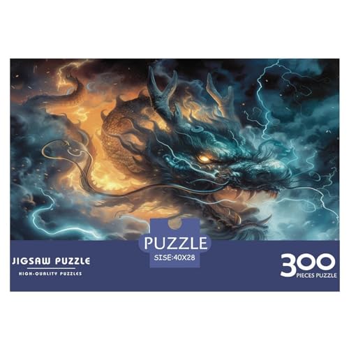 Puzzles für Erwachsene, 300 Teile, klassisches chinesisches Drachen-Holzpuzzle, entspannendes Puzzlespiel, Denksportaufgaben, 300 Teile (40 x 28 cm) von FUmoney